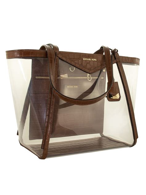 michael kors bryant leather briefcase|Michael Kors clear tote bag.